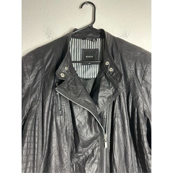 Bonita Women’s Faux Leather Black Full Zip Jacket Size 48 EU/ XXL US See Notes - Picture 4 of 16